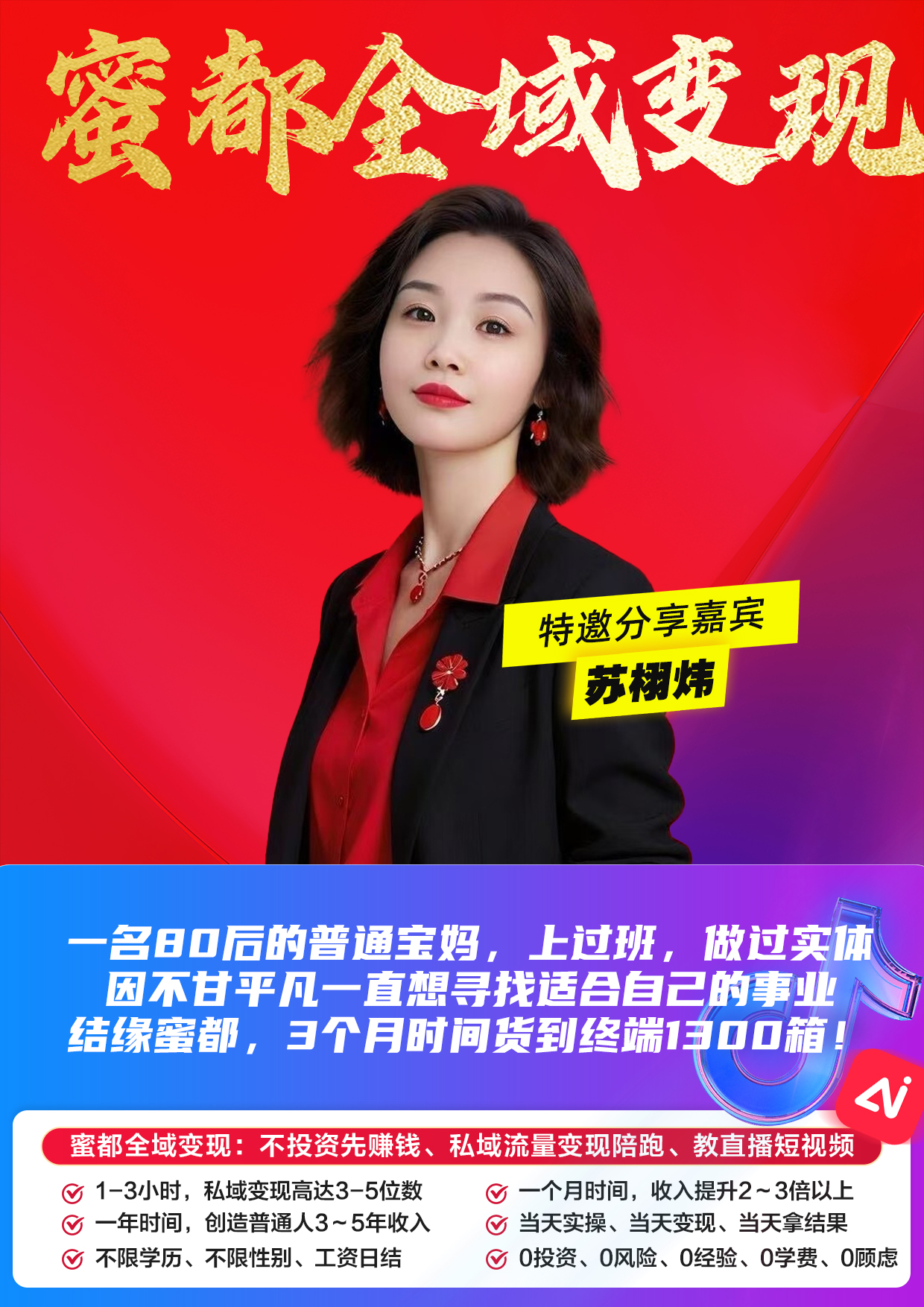蜜都晨会260708-苏栩炜-一名80后的普通宝妈，上过班，做过实体，因不甘平凡一直想寻找适合自己的事业，结缘蜜都，3个月时间货到终端1300箱！